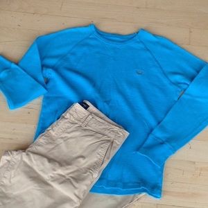 Ae teal long sleeve T,  EUC,  size Lg.